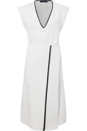 Proenza Schouler V-neck cotton blend wrap dress