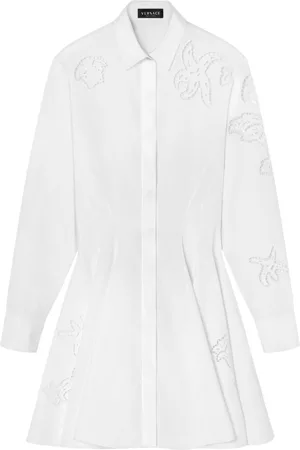 VERSACE Sangallo-embroidered mini shirt dress