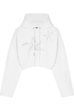 VERSACE Embroidered cropped hoodie