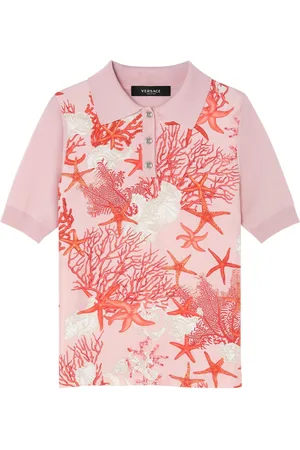 VERSACE Barocco Sea knitted polo shirt