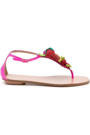 Aquazzura Strawberry Punch woven-embellished sandals