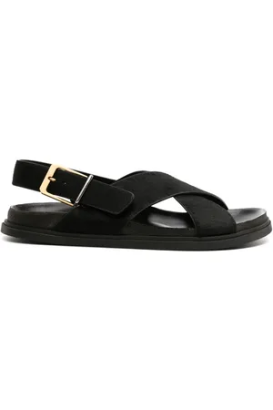 The Row Crossover-strap leather sandals