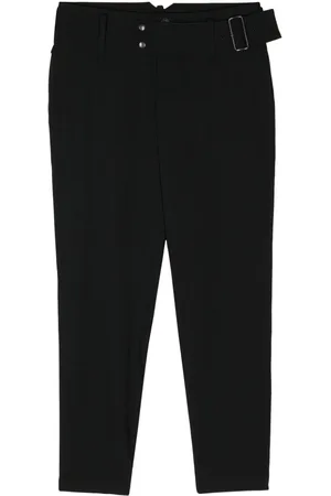 YOHJI YAMAMOTO Gabardine belted tapered trousers