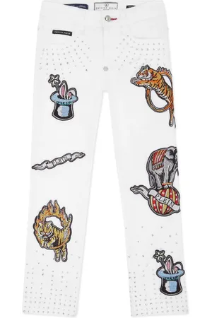 Philipp Plein Circus-appliquéd jeans