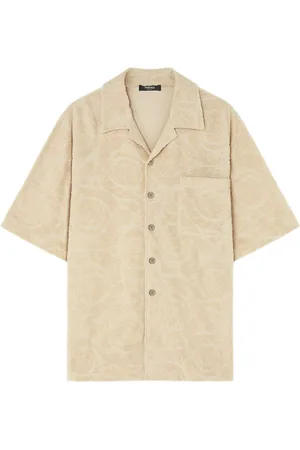 VERSACE Barocco jacquard towel-stitch shirt