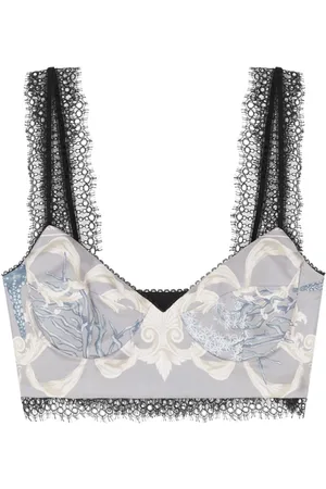 VERSACE Barocco Sea silk bralette top