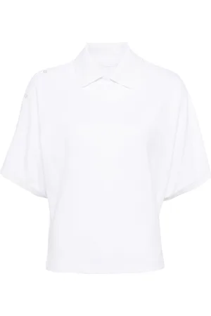 SYSTEM Asymmetric cotton polo shirt