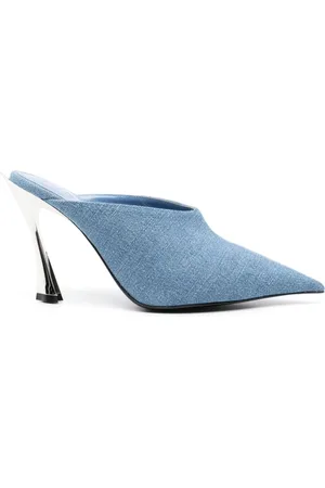 MUGLER 95mm denim mules