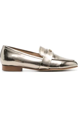 Casadei Logo-plaque metallic loafers