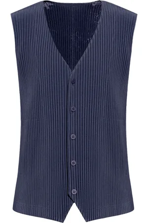 Issey Miyake Pleated V-neck vest