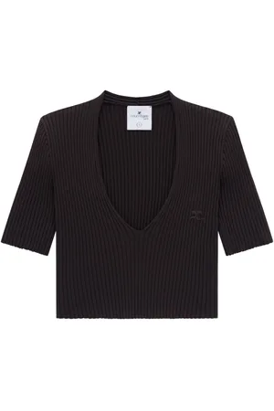 Courrèges Ribbed knit V-neck top