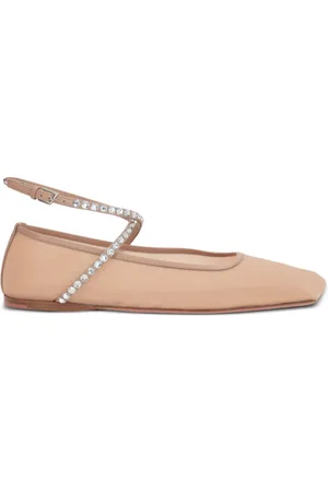 Amina Muaddi Ane crystal-embellished ballerina shoes