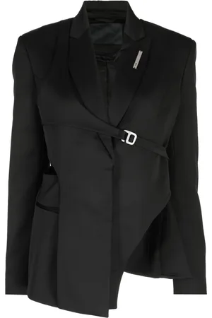 HELIOT EMIL Logo-plaque asymmetric-design blazer