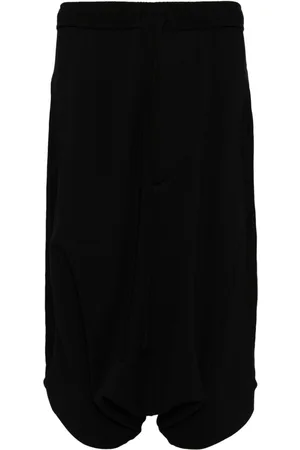JULIUS Drop-crotch cotton track shorts