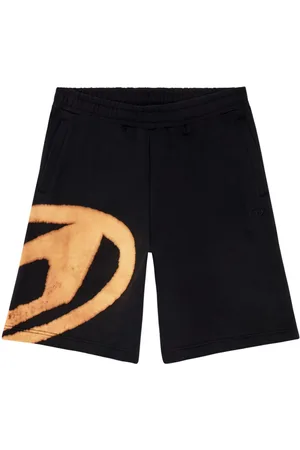 Diesel Crow-Bleach cotton track shorts