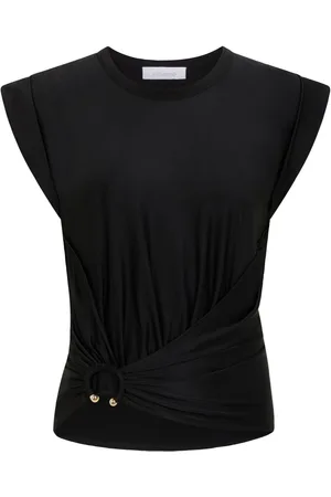 Paco rabanne Asymmetric gathered-detail blouse