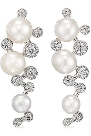 Anabela Chan 18kt gold Mini Constellation diamond and freshwater pearl earrings