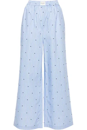 ROTATE Striped straight-leg trousers