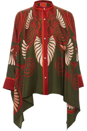 La DoubleJ Geometric-print silk shirt