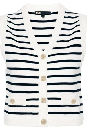 Maje Sleeveless striped cardigan
