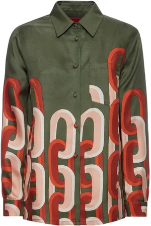 La DoubleJ Silk geometric print shirt