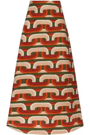 La DoubleJ Prometheus-print A-line skirt