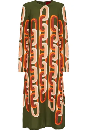 La DoubleJ Swing chain-link print middi dress