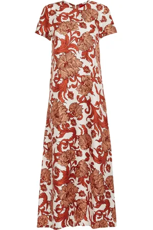 La DoubleJ Swing botanical-print silk dress