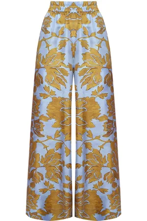 La DoubleJ Floral-print silk palazzo pants