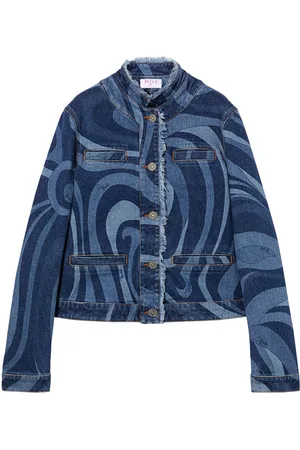 Puccini Marmo-print denim jacket