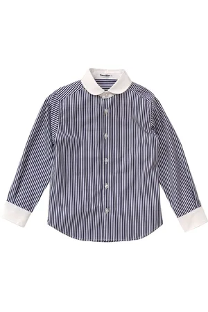 Familiar Stripe-pattern cotton-blend shirt