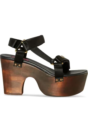 Puccini 90mm Crush logo-plaque wedge sandals