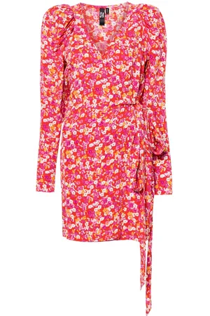 ROTATE X Reina Olga floral-jacquard wrap dress