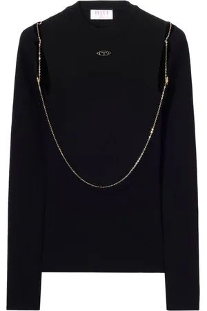 Puccini Chain-embellished rib-knit top