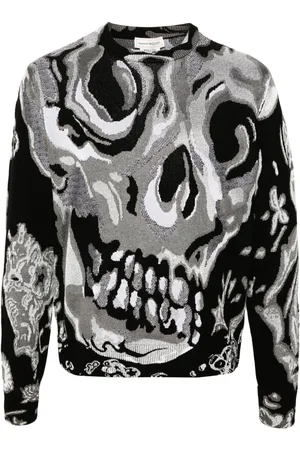 Alexander McQueen Abstract pattern-jacquard jumper