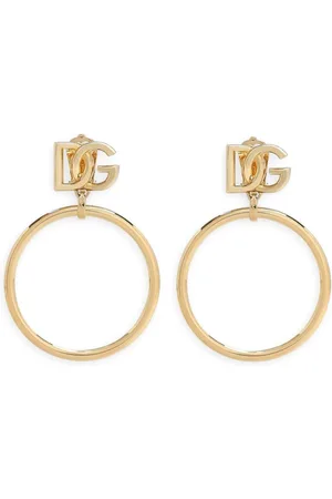 Dolce & Gabbana DG logo-charm hoop earrings