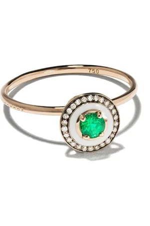 SELIM MOUZANNAR 18kt rose gold diamond emerald Mina ring