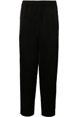 Balmain Monogram-jacquard satin trousers