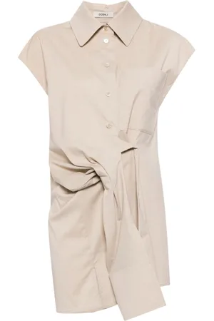 GOEN.J Knot-detail stretch shirt dress