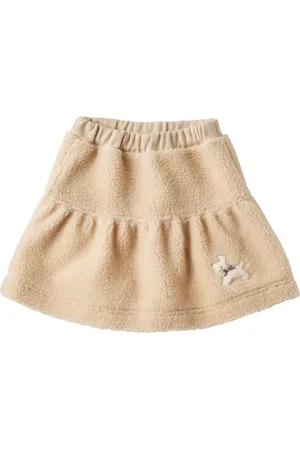 Familiar Dog-appliquéd fleece skirt