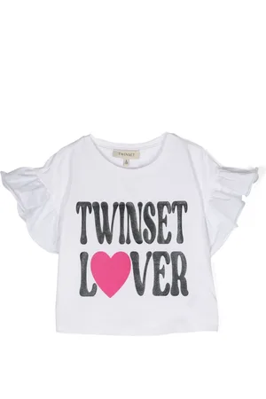 Twin-Set Logo-print glittered T-shirt