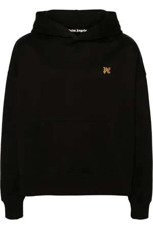 Palm Angels Monogram-pin cotton hoodie