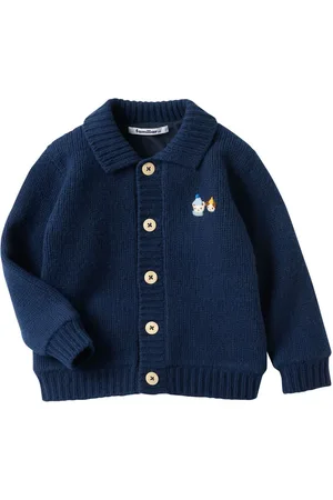 Familiar Intarsia-knit wool cardigan