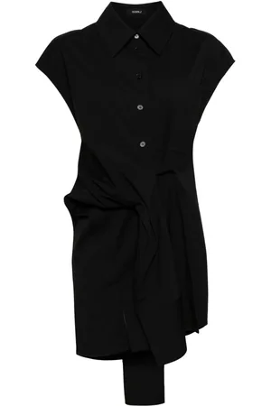 GOEN.J Knot-detail stretch shirt dress