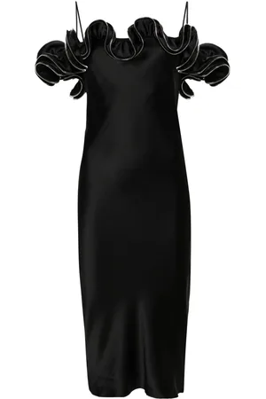 COPERNI Zipped-ruffles satin dress
