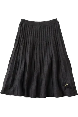 Familiar Dog-appliquéd knitted skirt