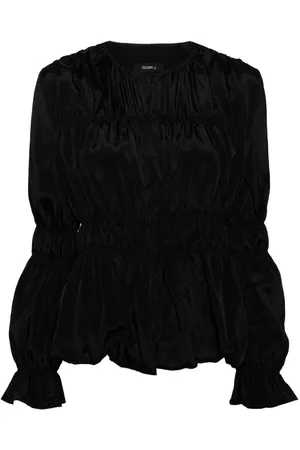 GOEN.J Ruched single-breasted jacket