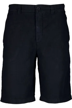 120% Lino Mid-rise linen bermuda shorts
