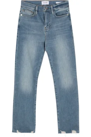 Frame High-rise straight-leg jeans