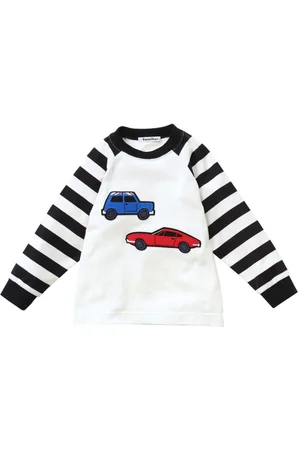 Familiar Patch-design long-sleeve cotton shirt